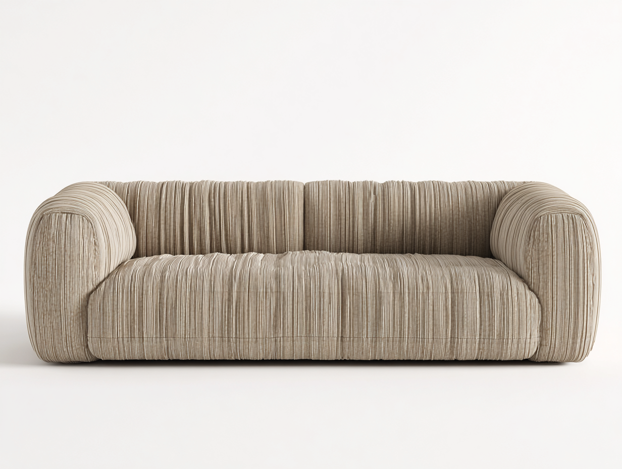 Canapé 2 places 188x92x80 cm Beige Style arrondi-Nestmyloft