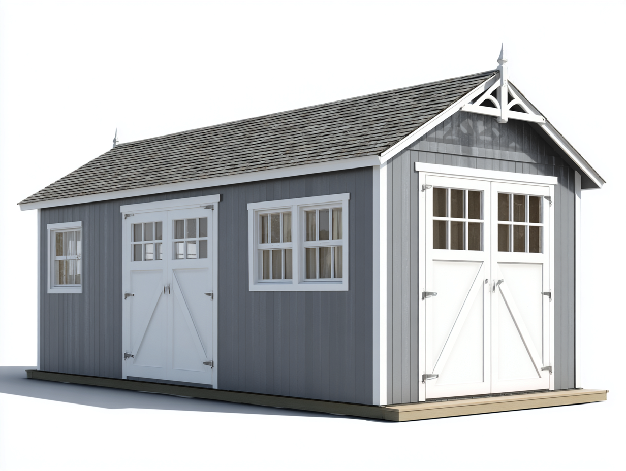 Abri de jardin 220x180x200 cm Gris Style traditionnel-Nestmyloft