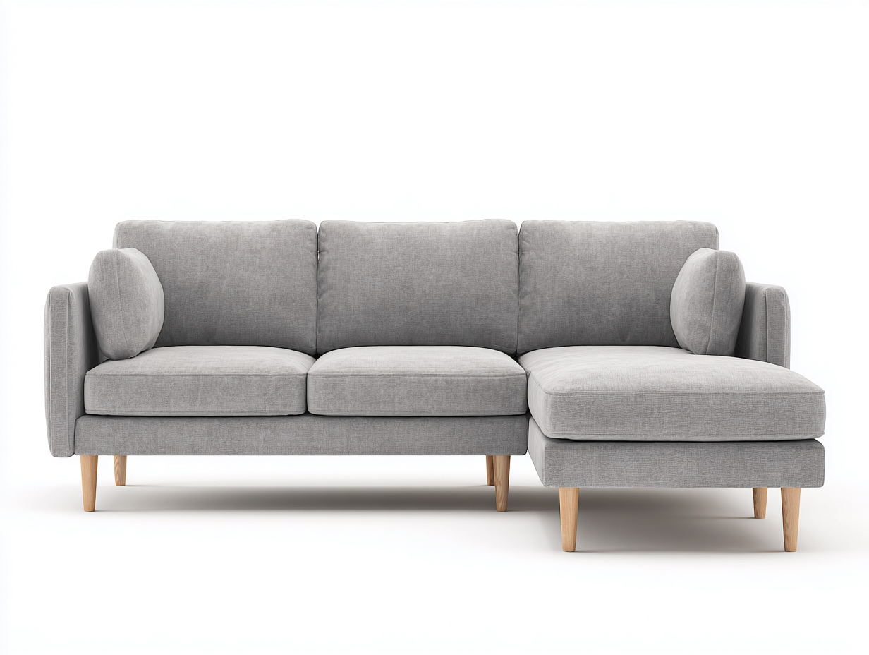 Canapé d’angle 255x175x84 cm Gris clair Style scandinave-Nestmyloft