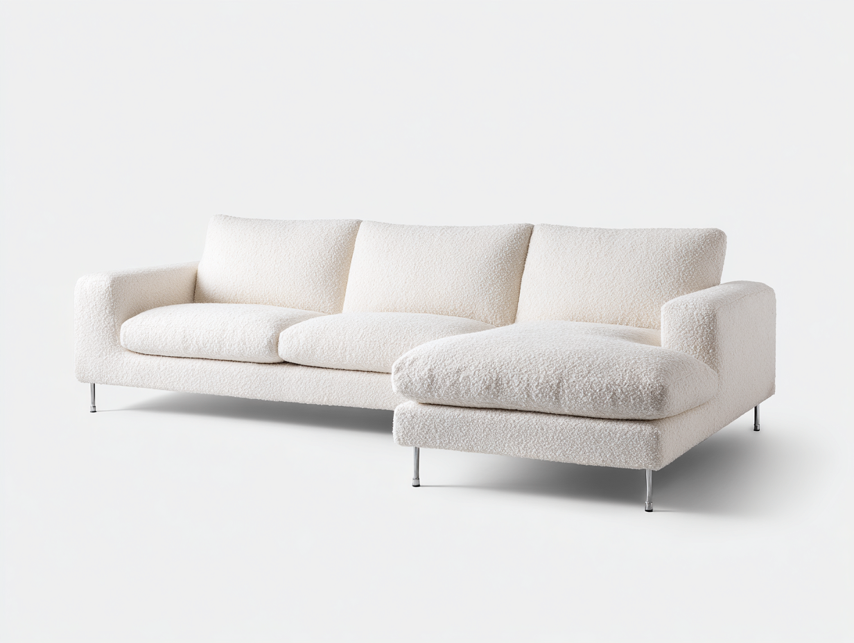 Canapé d’angle 250x170x82 cm Beige clair Style contemporain-Nestmyloft