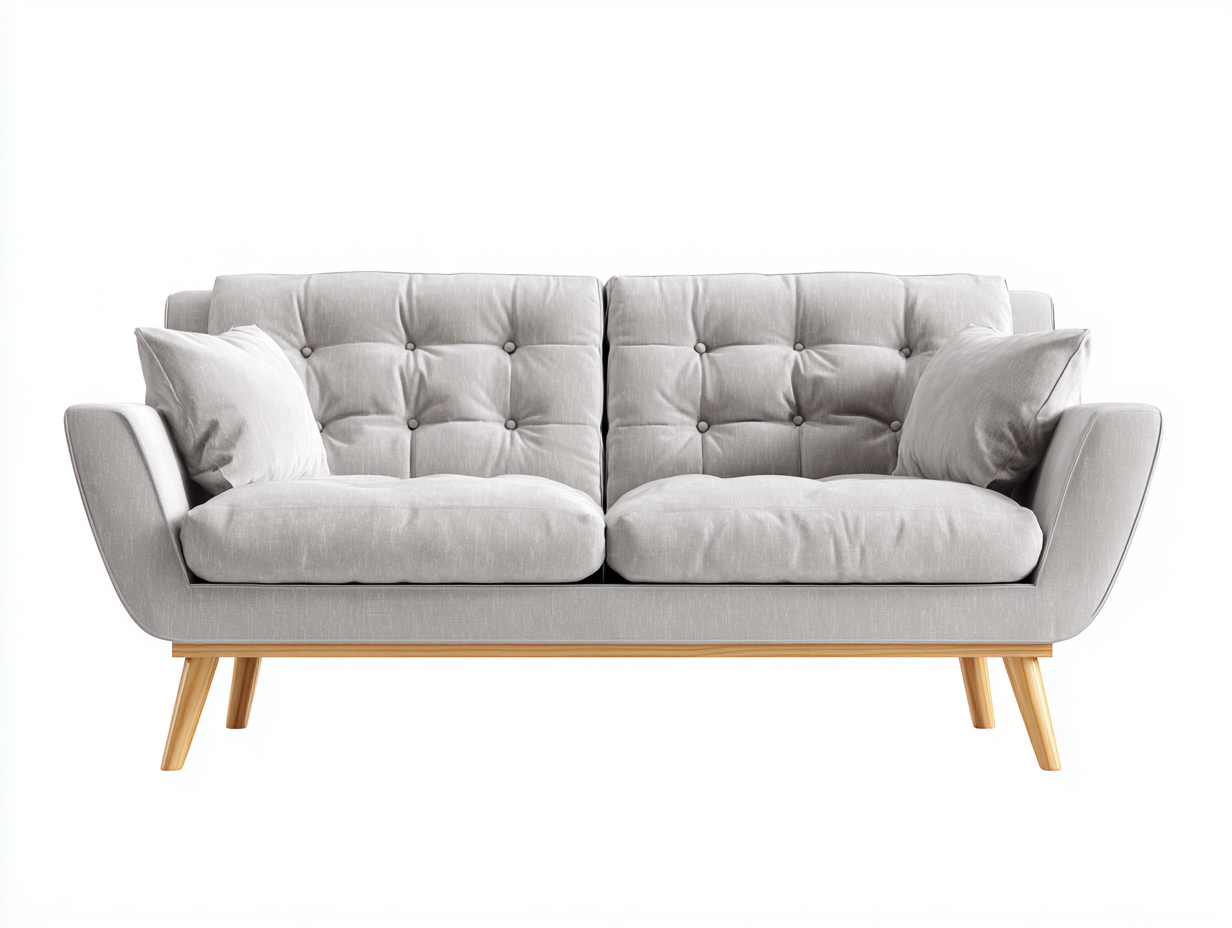 Canapé 2 places 195x92x85 cm Gris clair Style capitonné-Nestmyloft