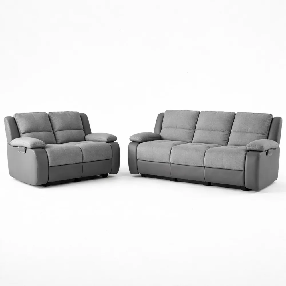 Canapé de Relaxation 3+2 Places en Simili Gris