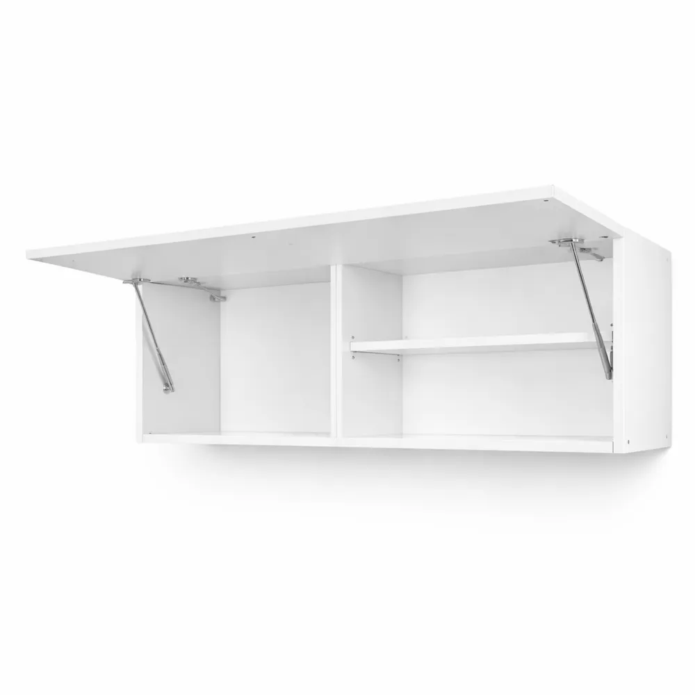 Armoire de rangement mural blanc brillant pour salle de bain, avec portes télescopiques