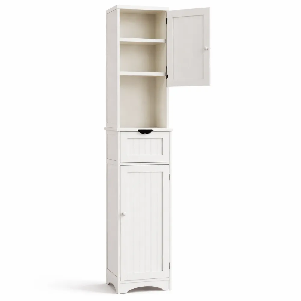 Colonne de Salle de Bain LED avec Tiroir et Étagère Réglable