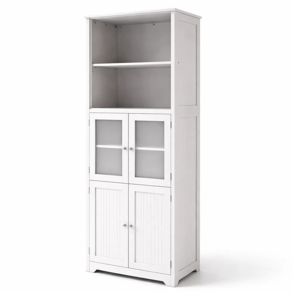 Armoire de Rangement Salle de Bain avec Étagères et Portes