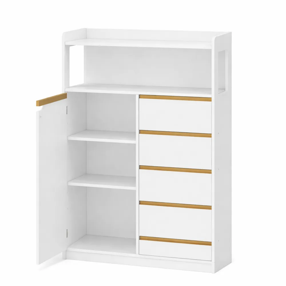 Armoire de Salle de Bain avec Tiroirs et Étagères Réglables