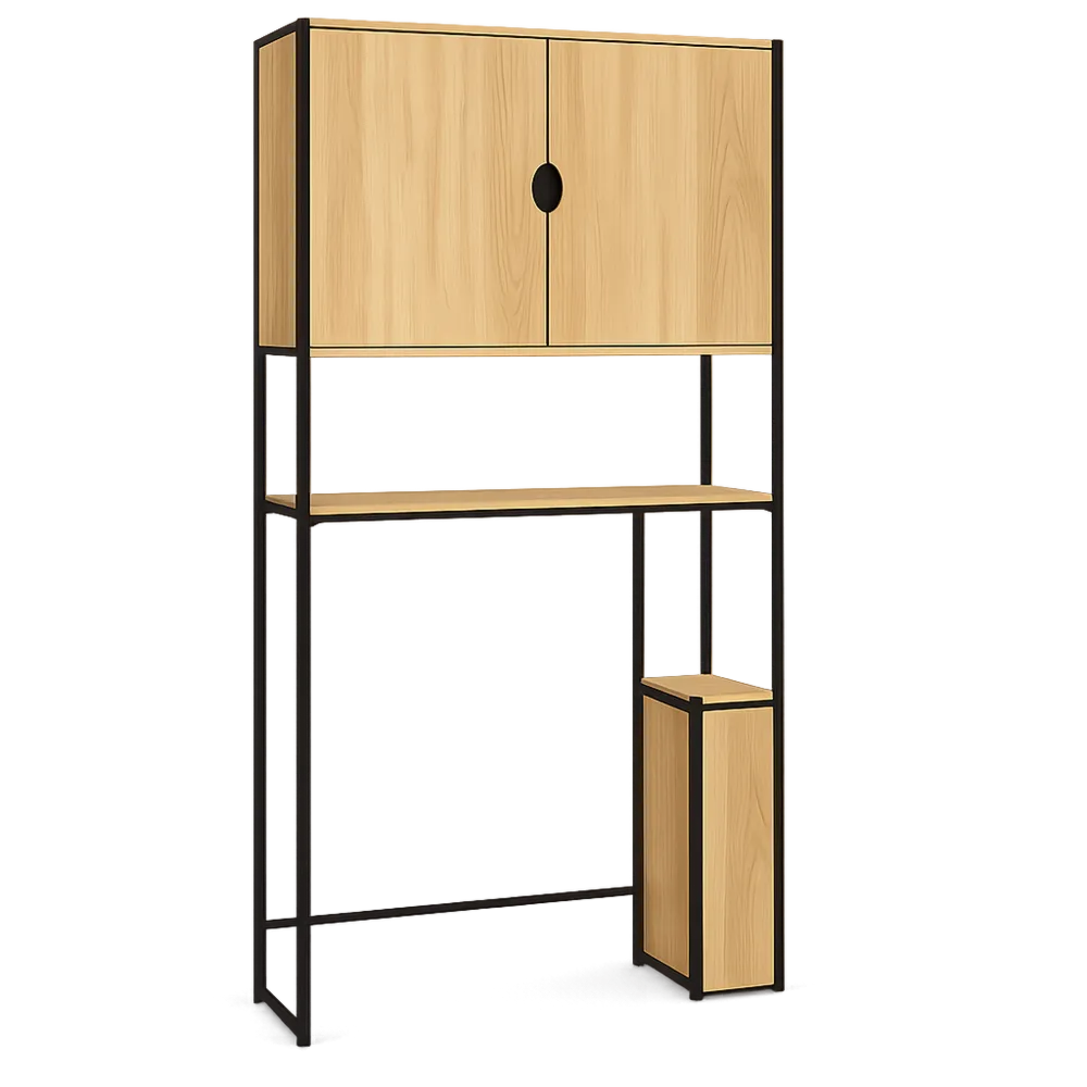Meuble de Rangement WC 3 en 1 Style Industriel