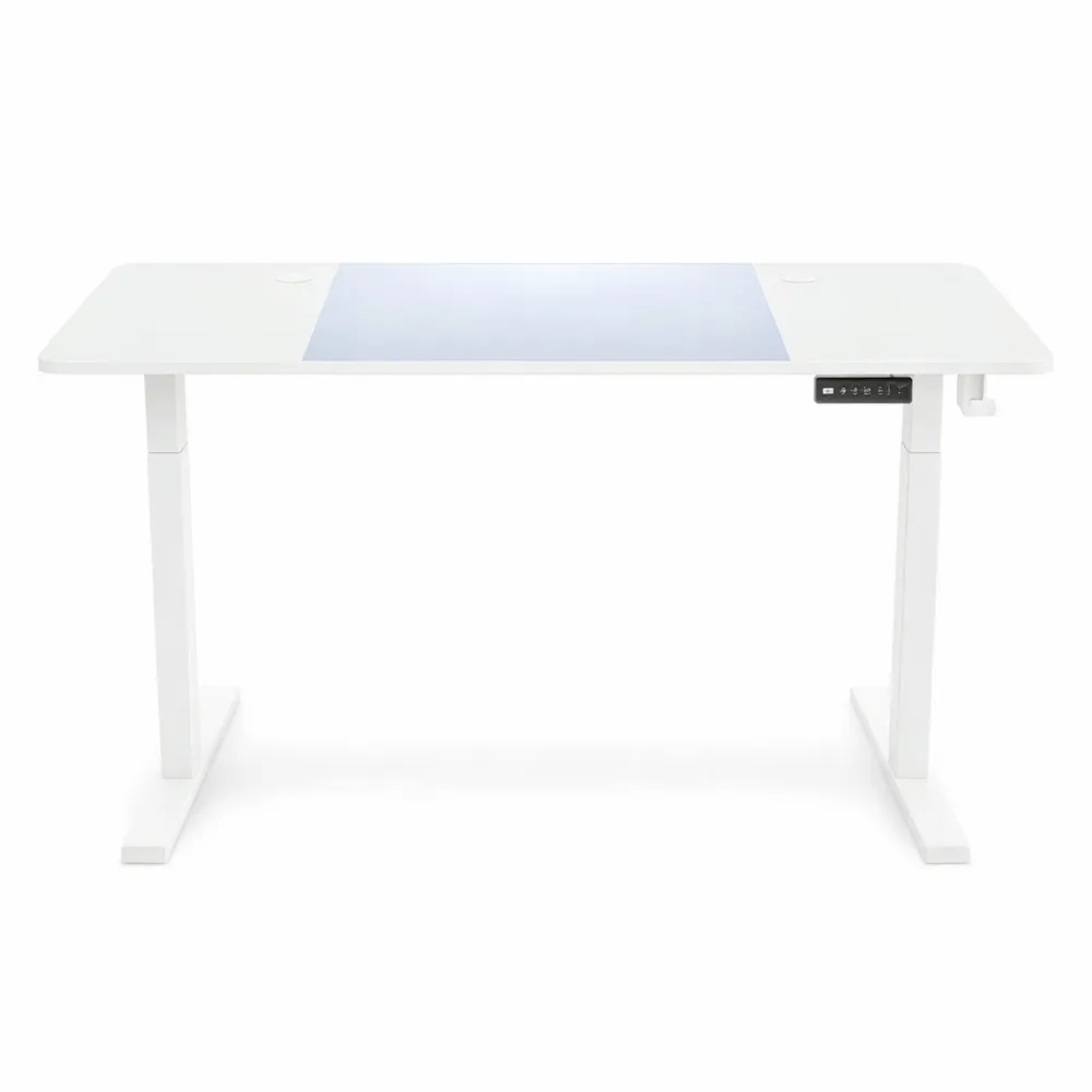 Bureau réglable en hauteur avec surface en carbone et port USB-C, fonction mémoire, table de jeu ergonomique