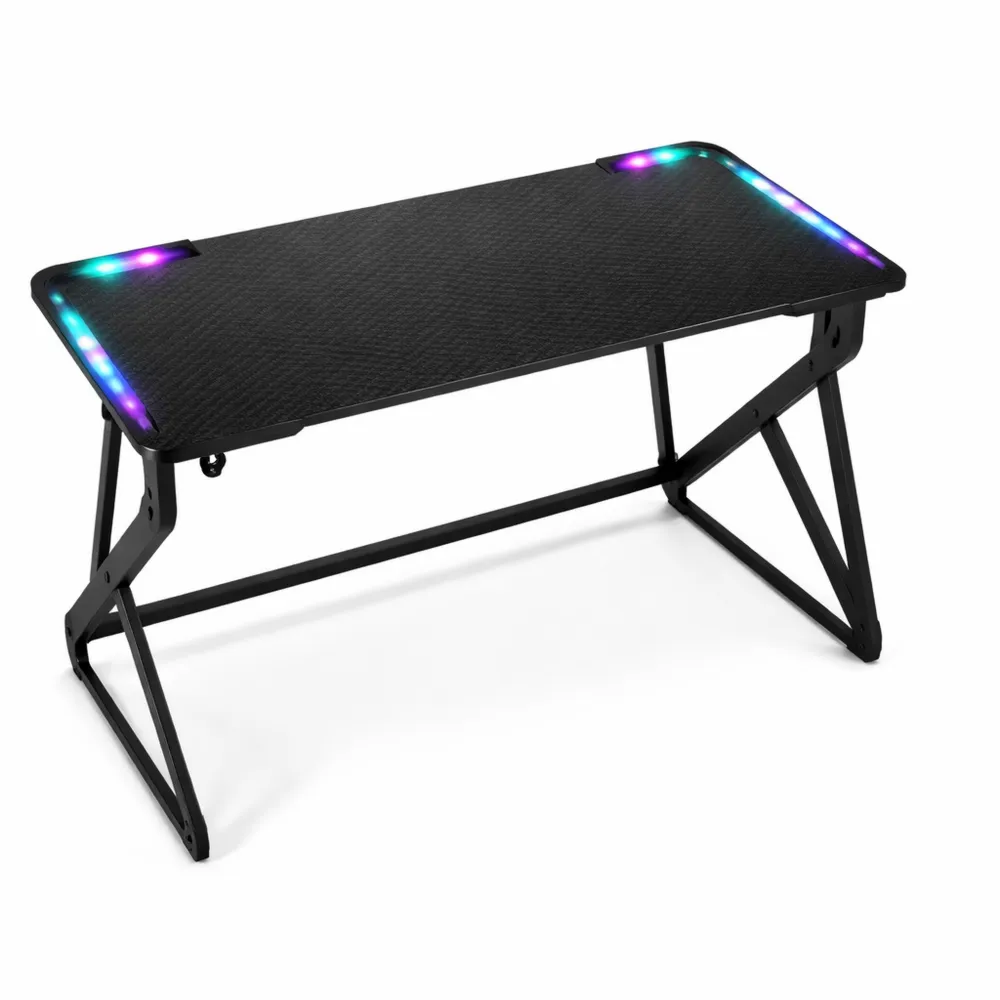 Bureau de Jeu RGB avec Surface en Fibre de Carbone et Cadre en Z