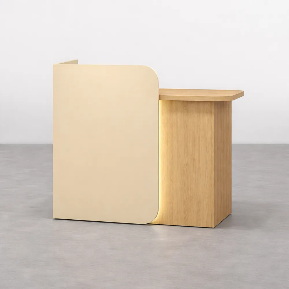 Comptoir d'accueil moderne avec éclairage LED et rangements