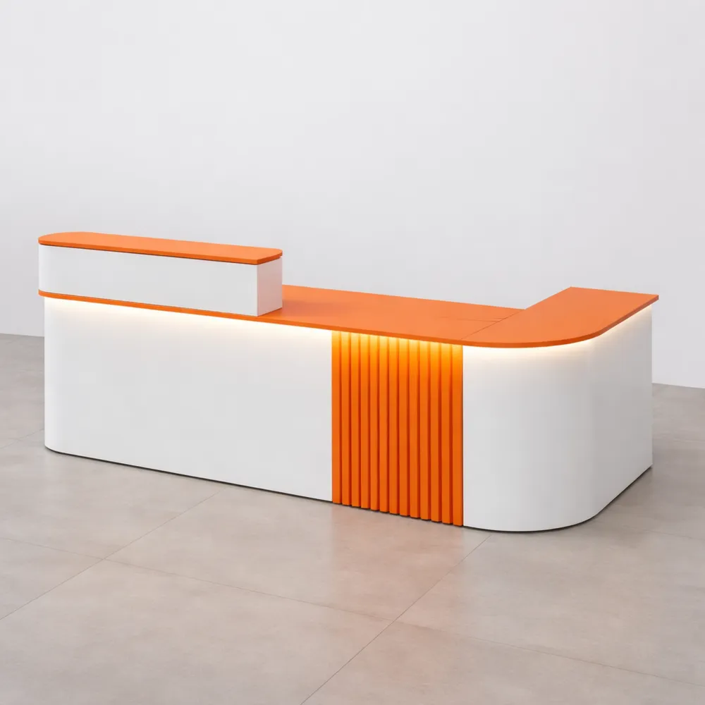 Comptoir d'accueil moderne avec LED pour espaces de vente