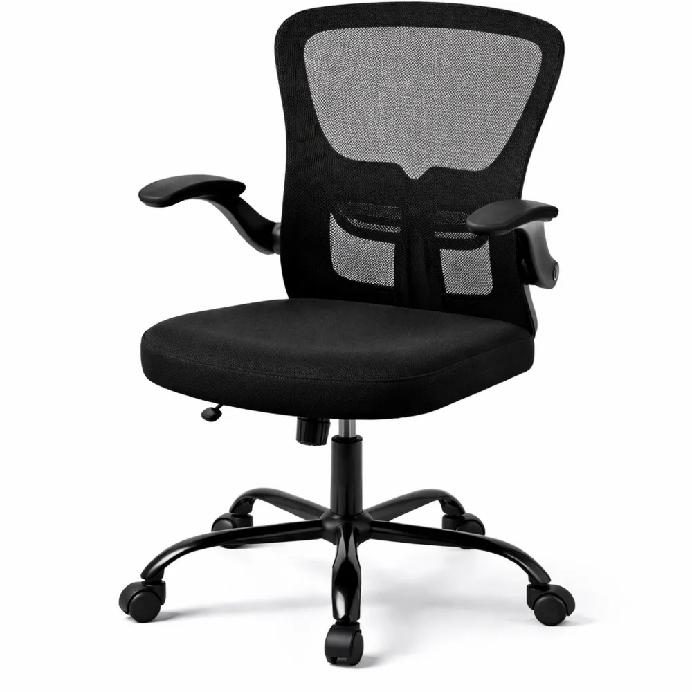 Siège de bureau ergonomique avec accoudoirs pliables et hauteur ajustable