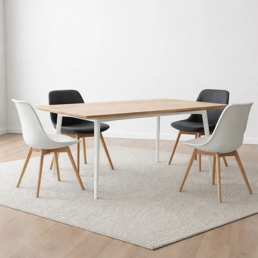 Table extensible en bois pour salle à manger 4-6 personnes