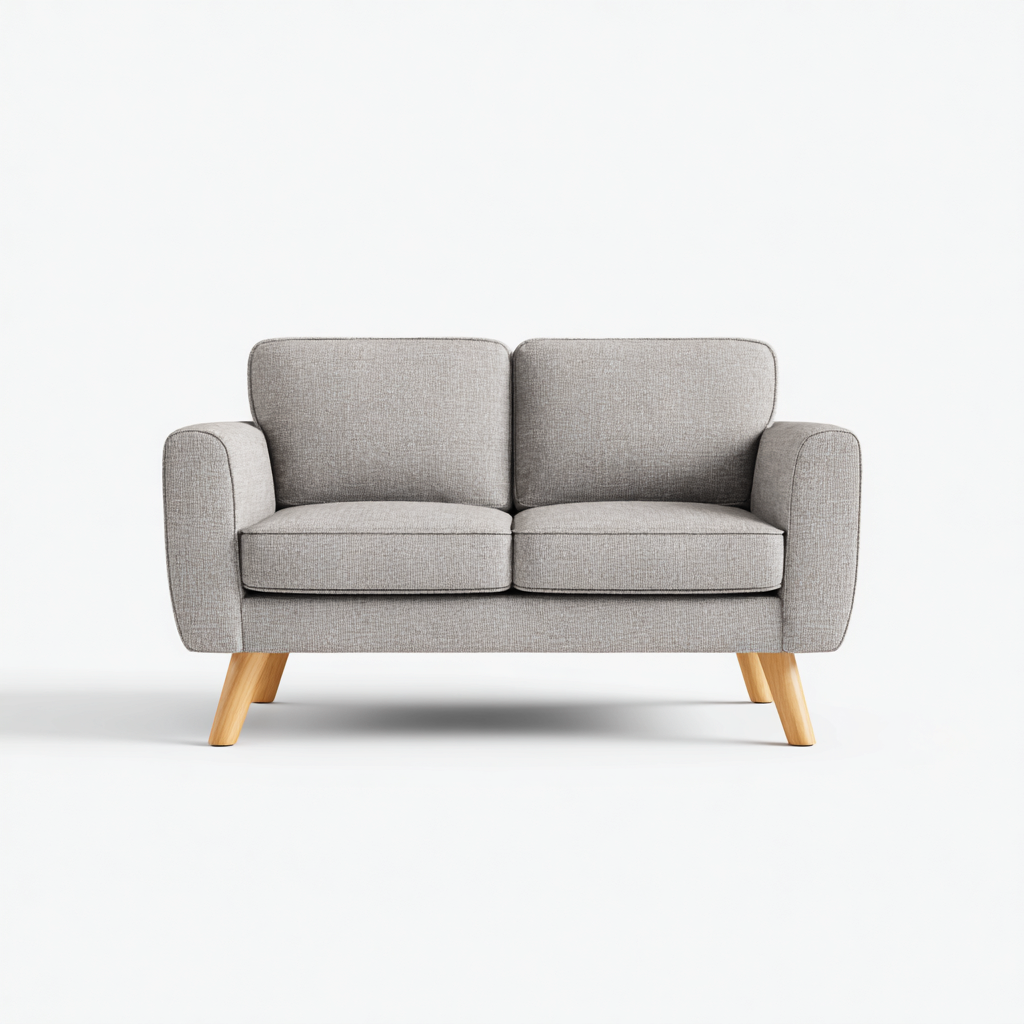 Sofá de 2 plazas - tela 160x82x82 cm - gris claro - adecuado para salón - diseño moderno-Nestmyhub