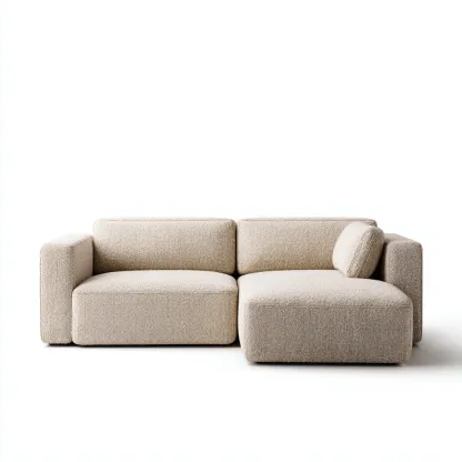 Sofá rinconero - Tela bouclé - 255x165x78 cm - Beige - Diseño moderno para salón-Nestmyhub