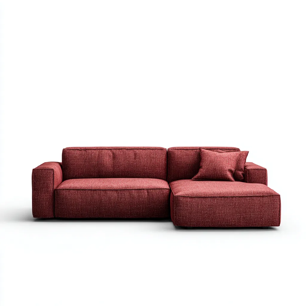 Sofá rinconero tapizado en tela 220x150x85 cm - rojo - diseño moderno - apto para salón-Nestmyhub