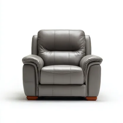 Sillón reclinable piel auténtica 100x95x100 cm - gris claro - estilo moderno - apto para salón-Nestmyhub