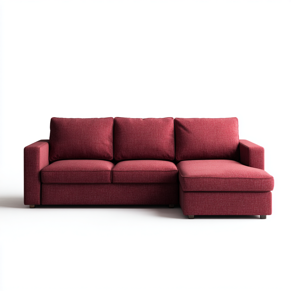 Sofá rinconero tapizado en tela 260x160x85 cm - rojo - diseño moderno - apto para salón-Nestmyhub