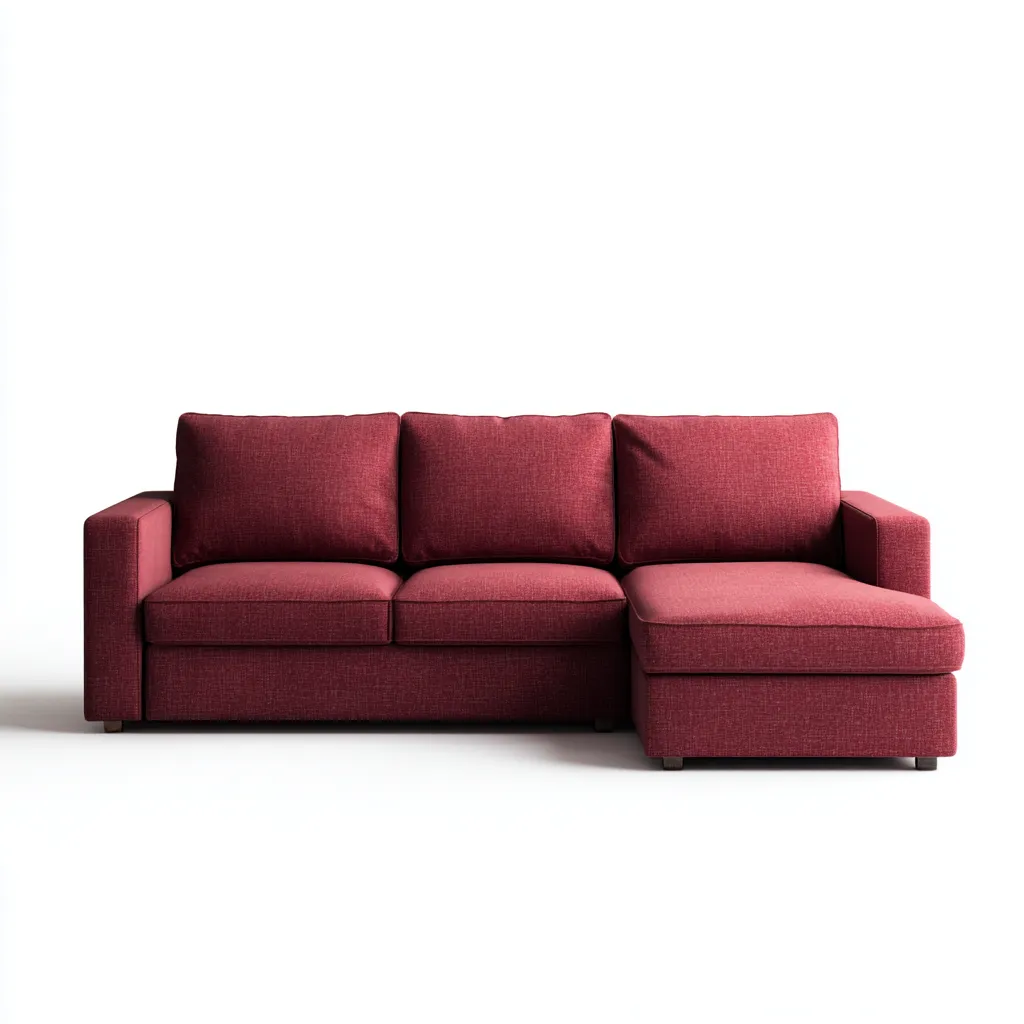 Sofá rinconero tapizado en tela 260x160x85 cm - rojo - diseño moderno - apto para salón-Nestmyhub