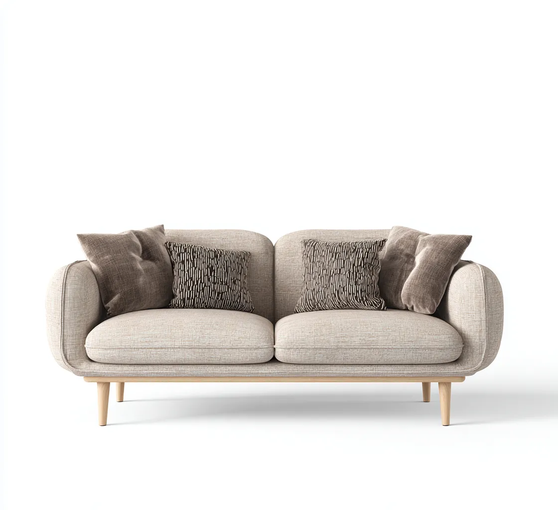 Sofá de 2 plazas - tela 165x85x80 cm - beige - adecuado para salón - diseño moderno-Nestmyhub