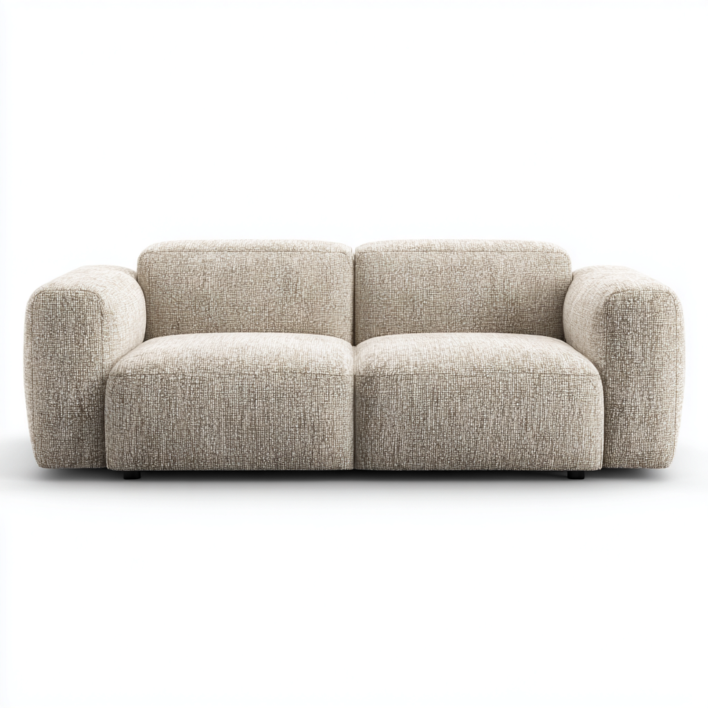 Sofá de 2 plazas - tela 180x95x78 cm - beige - adecuado para salón - diseño moderno-Nestmyhub