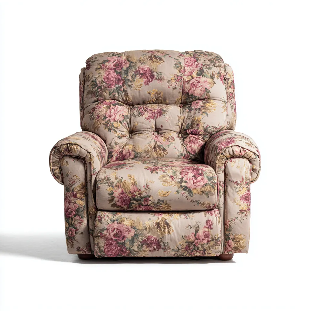Sillón reclinable tela 100x95x100 cm - floral - estilo clásico - apto para salón-Nestmyhub