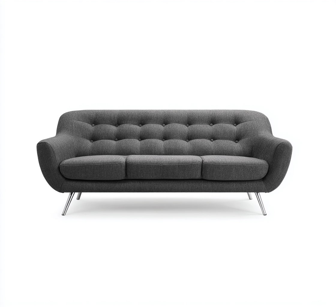 Sofá de 3 plazas - Tela - 215x90x88 cm - Gris oscuro - Diseño moderno para sala de estar-Nestmyhub