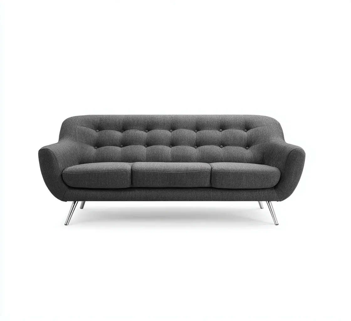 Sofá de 3 plazas - Tela - 215x90x88 cm - Gris oscuro - Diseño moderno para sala de estar-Nestmyhub