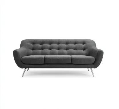 Sofá de 3 plazas - Tela - 215x90x88 cm - Gris oscuro - Diseño moderno para sala de estar-Nestmyhub