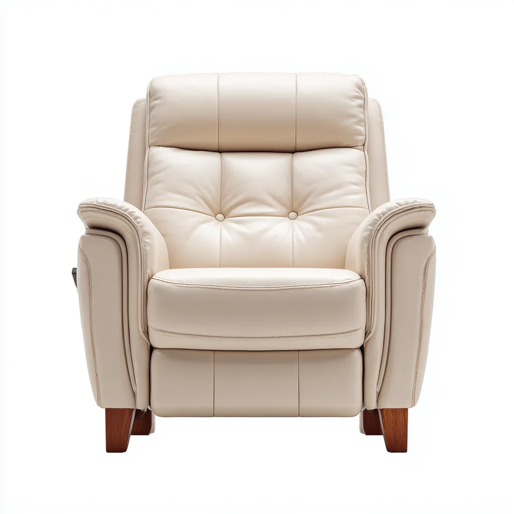 Sillón reclinable piel sintética 88x90x102 cm - beige - estilo moderno - apto para salón-Nestmyhub