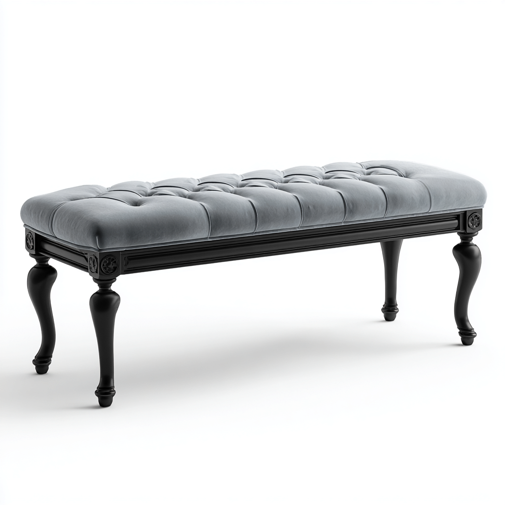 Banco de dormitorio - banco tapizado en tela - 120x40x45 cm - gris - apto para dormitorio - diseño clásico-Nestmyhub