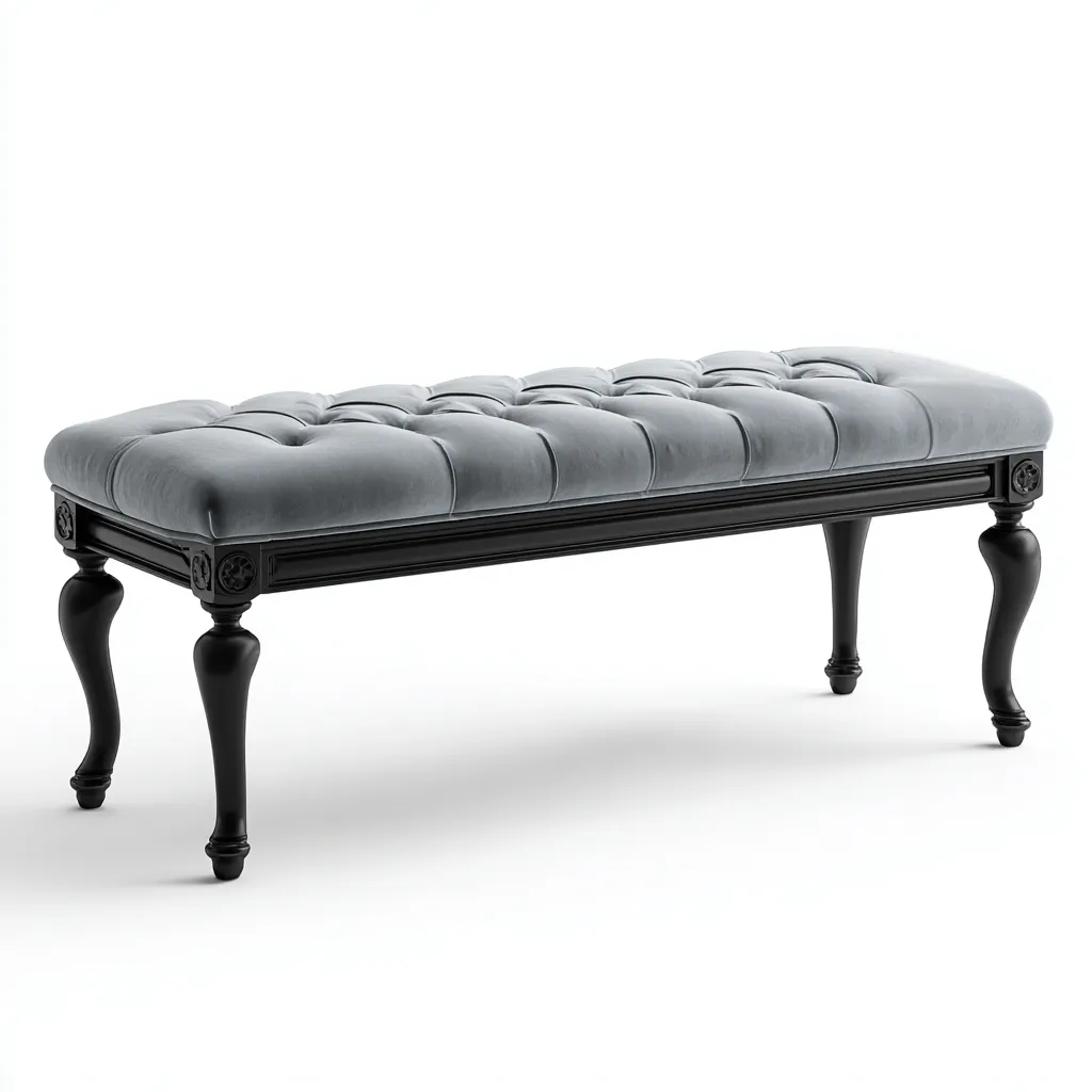 Banco de dormitorio - banco tapizado en tela - 120x40x45 cm - gris - apto para dormitorio - diseño clásico-Nestmyhub