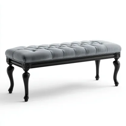 Banco de dormitorio - banco tapizado en tela - 120x40x45 cm - gris - apto para dormitorio - diseño clásico-Nestmyhub