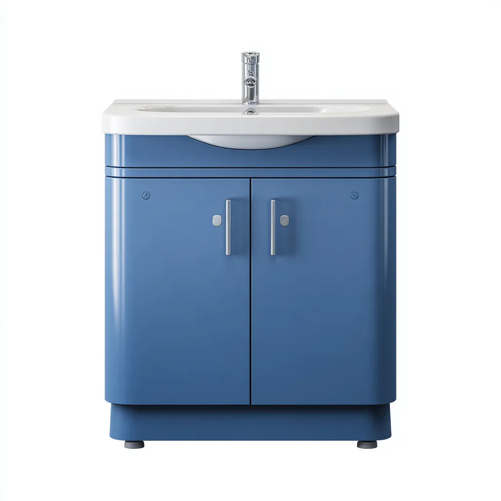 Muebles de baño con lavabo MDF 60x35x85 cm - azul - diseño moderno - apto para baño-Nestmyhub