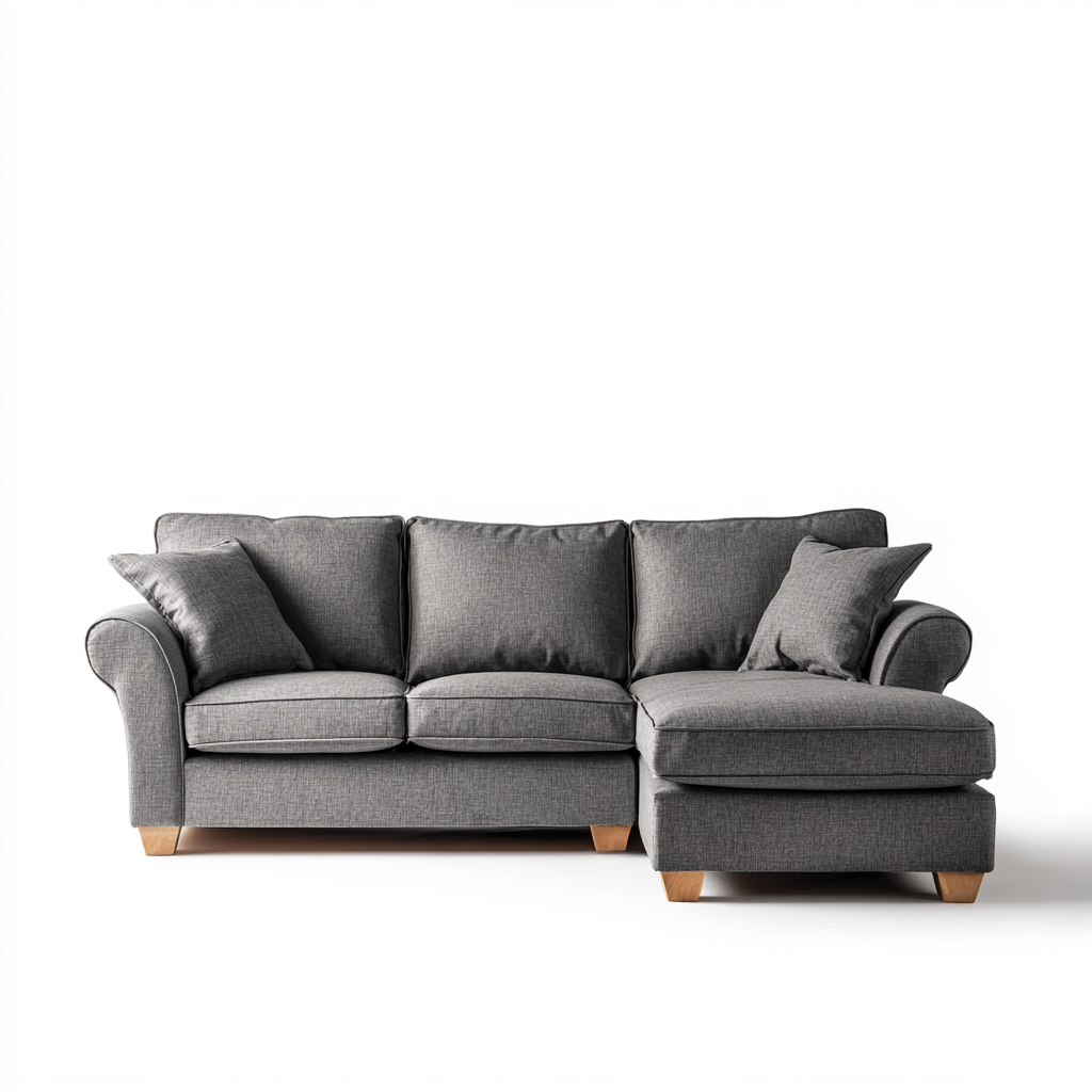 Sofá rinconero - Tela - 255x160x90 cm - Gris - Diseño moderno para salón-Nestmyhub