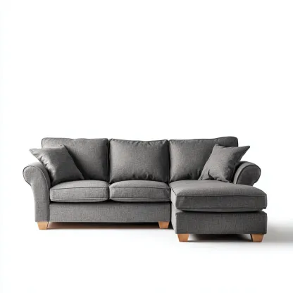 Sofá rinconero - Tela - 255x160x90 cm - Gris - Diseño moderno para salón-Nestmyhub