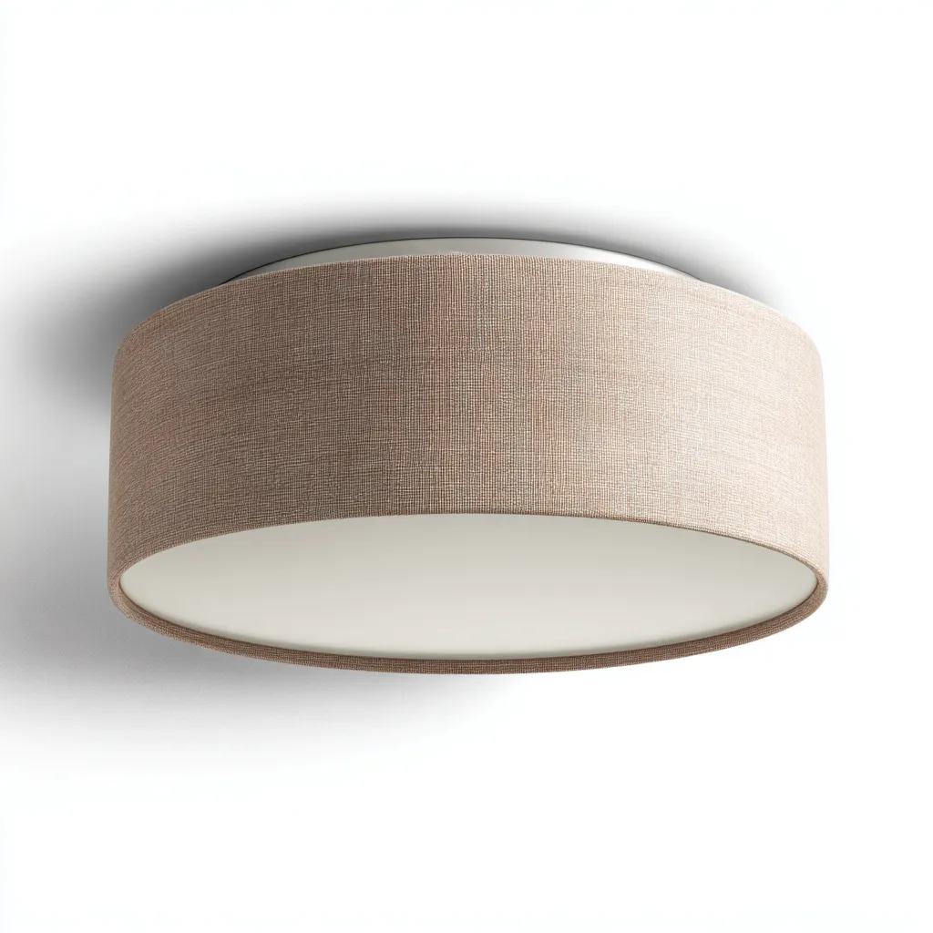 Lámpara de techo tela 42x14 cm - beige - apta para interiores - diseño moderno suave-Nestmyhub