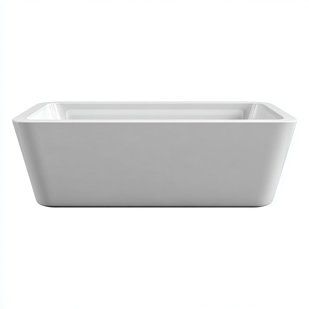 Bañera acrílica rectangular 168x75x58 cm - blanco - diseño moderno - apta para baño-Nestmyhub