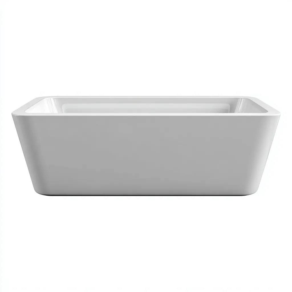 Bañera acrílica rectangular 168x75x58 cm - blanco - diseño moderno - apta para baño-Nestmyhub