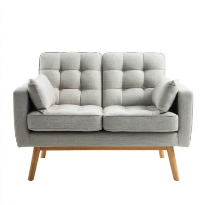 Sofá de 2 plazas tela 150x80x85 cm gris claro para salón - diseño moderno-Nestmyhub