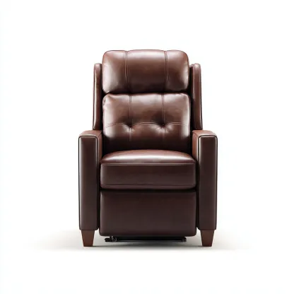 Sillón reclinable piel sintética 90x92x102 cm - marrón oscuro - diseño moderno - apto para salón-Nestmyhub