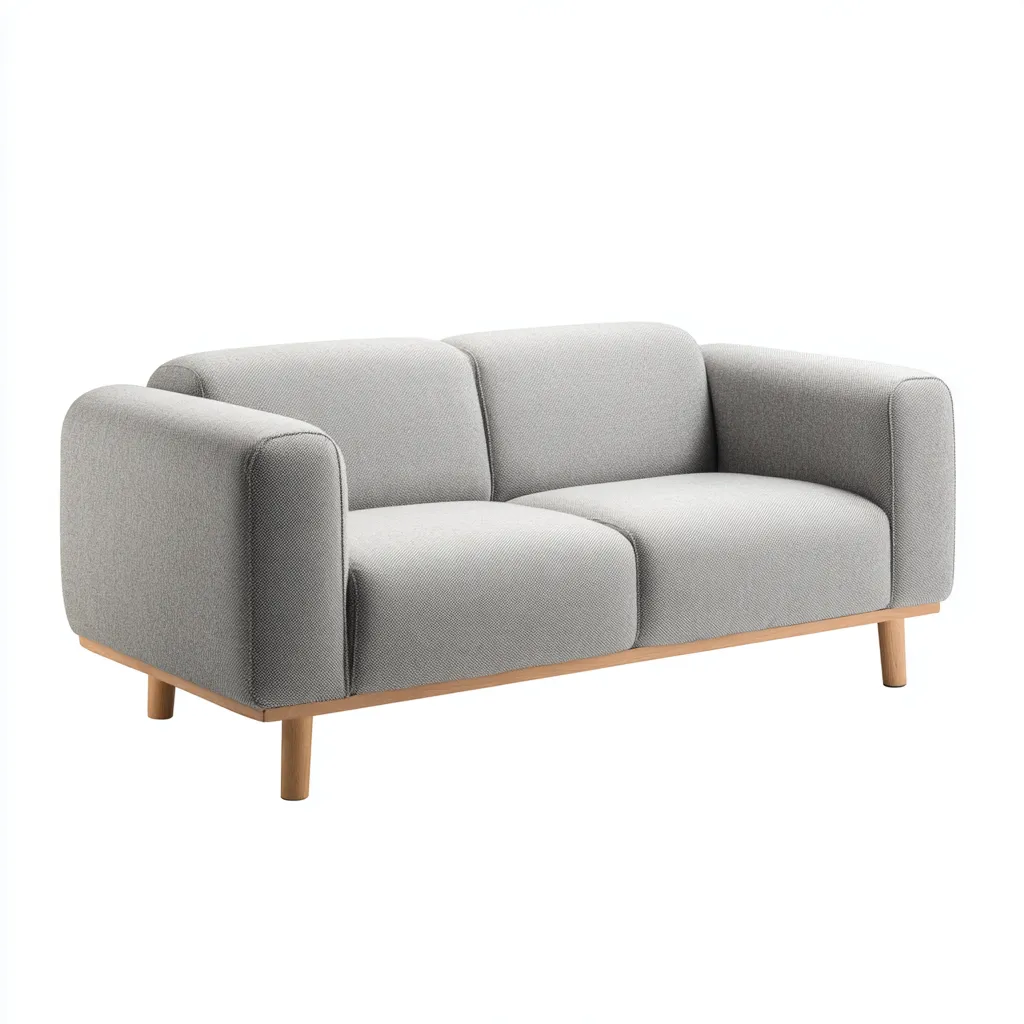 Sofá de 2 plazas tapizado en tela 155x82x80 cm - gris claro - diseño moderno para sala de estar-Nestmyhub
