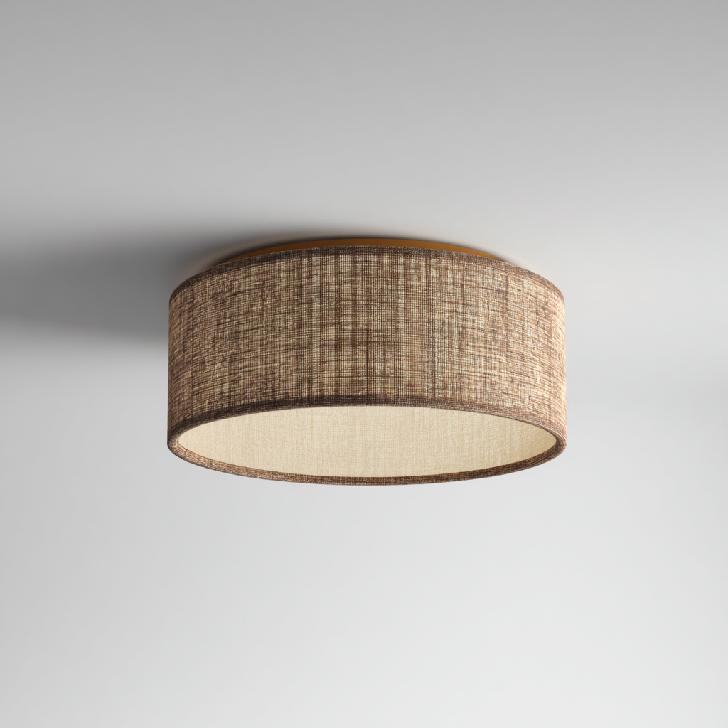 Lámpara de techo tela 40x15 cm - marrón - apta para interiores - diseño moderno natural-Nestmyhub