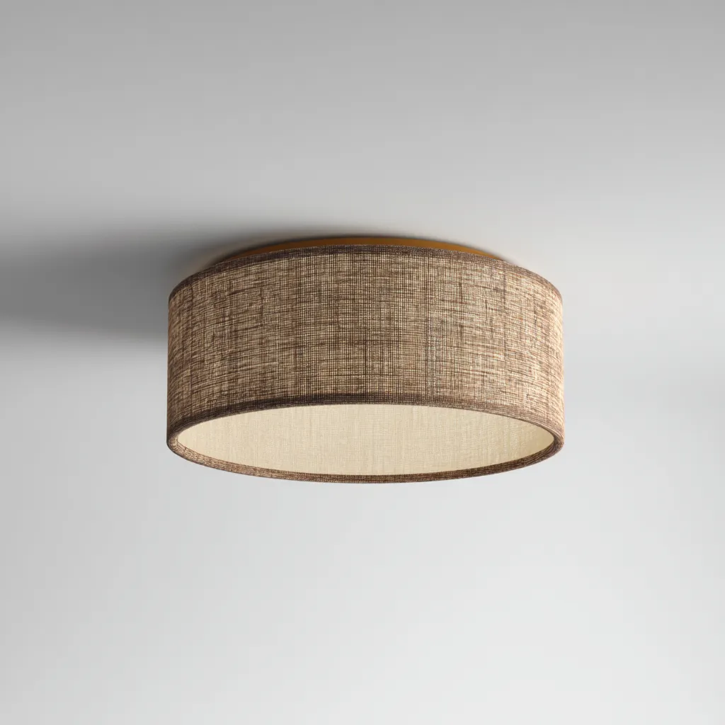 Lámpara de techo tela 40x15 cm - marrón - apta para interiores - diseño moderno natural-Nestmyhub