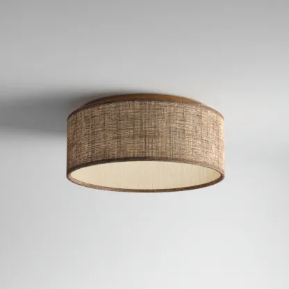 Lámpara de techo tela 40x15 cm - marrón - apta para interiores - diseño moderno natural-Nestmyhub