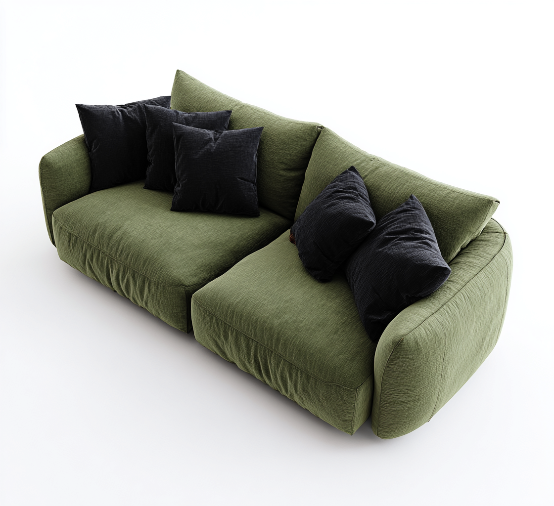 Sofá de 2 plazas tapizado en tela 170x95x85 cm - verde - diseño moderno - apto para salón-Nestmyhub