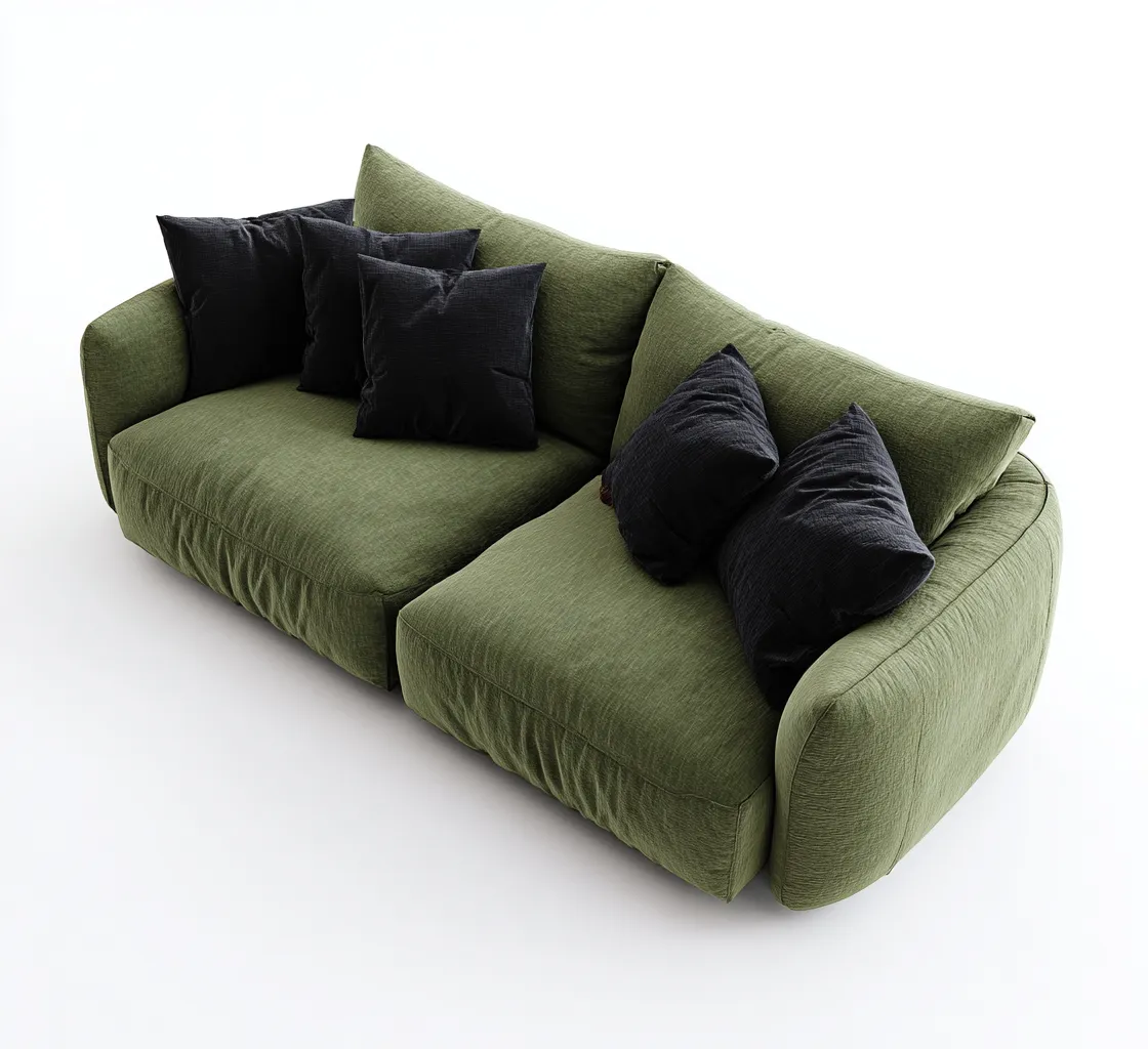 Sofá de 2 plazas tapizado en tela 170x95x85 cm - verde - diseño moderno - apto para salón-Nestmyhub