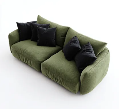 Sofá de 2 plazas tapizado en tela 170x95x85 cm - verde - diseño moderno - apto para salón-Nestmyhub