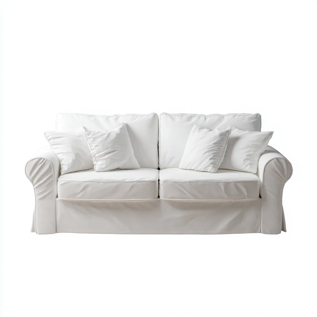 Sofá de 2 plazas tapizado en tela 175x95x88 cm - blanco - diseño clásico - apto para salón-Nestmyhub