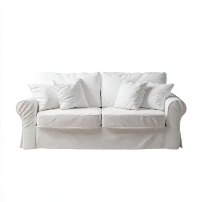 Sofá de 2 plazas tapizado en tela 175x95x88 cm - blanco - diseño clásico - apto para salón-Nestmyhub